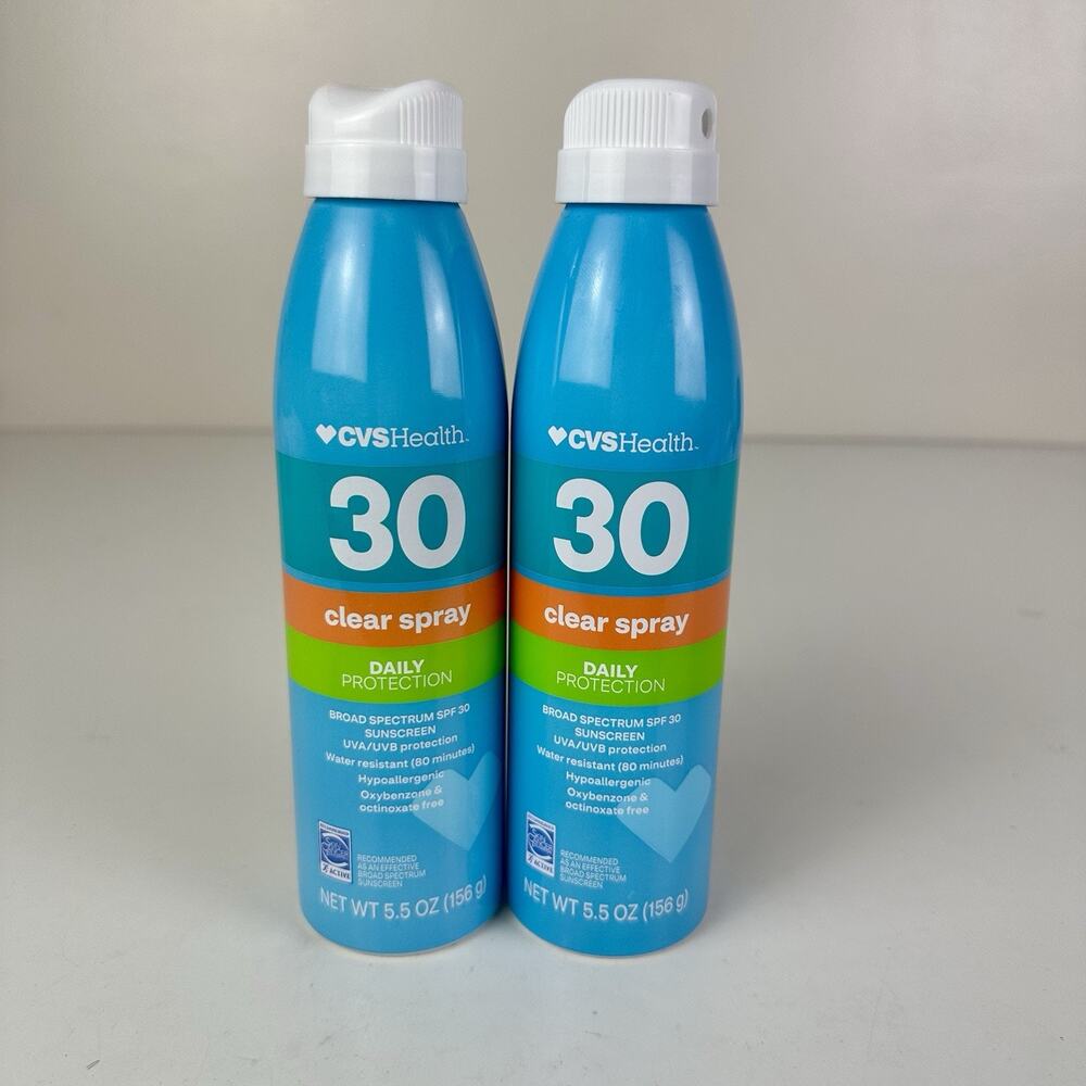 Lot Of 2 Sunscreen SPF 30 CVS Health Clear Water Resistant
